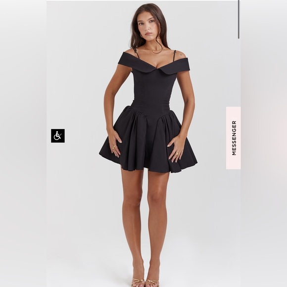 ELIDA
BLACK OFF SHOULDER MINI DRESS - Picture 3 of 3